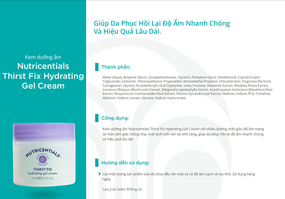 Kem Dưỡng Đêm Thirst Fix Nuskin Da Dầu