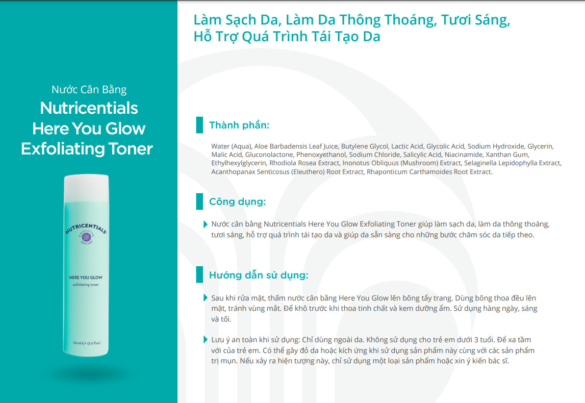 PH Hoa Hồng Nuskin Here Glow Cân Bằng Da